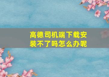 高德司机端下载安装不了吗怎么办呢