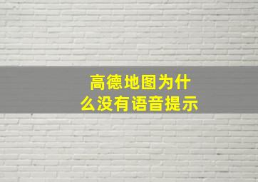 高德地图为什么没有语音提示