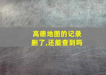 高德地图的记录删了,还能查到吗