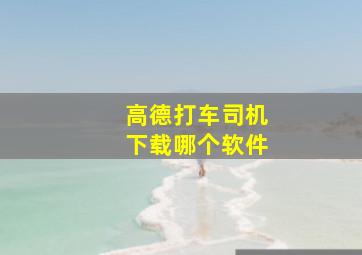 高德打车司机下载哪个软件