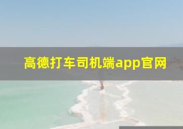 高德打车司机端app官网