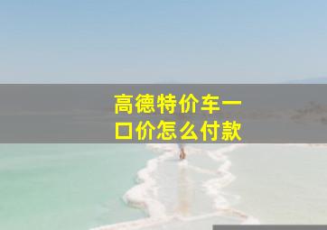 高德特价车一口价怎么付款