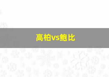 高柏vs鲍比