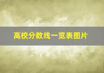 高校分数线一览表图片