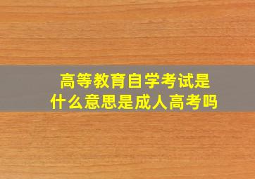 高等教育自学考试是什么意思是成人高考吗