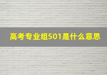 高考专业组501是什么意思