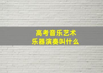 高考音乐艺术乐器演奏叫什么