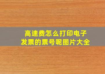 高速费怎么打印电子发票的票号呢图片大全