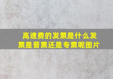 高速费的发票是什么发票是普票还是专票呢图片