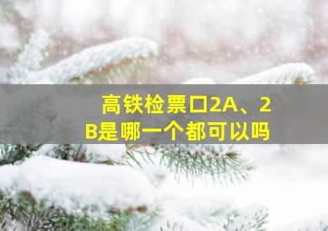 高铁检票口2A、2B是哪一个都可以吗