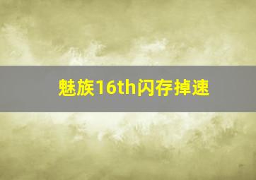 魅族16th闪存掉速