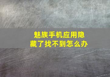 魅族手机应用隐藏了找不到怎么办