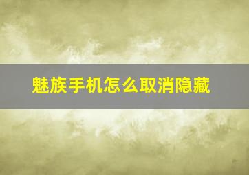 魅族手机怎么取消隐藏