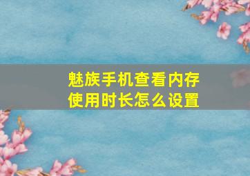 魅族手机查看内存使用时长怎么设置