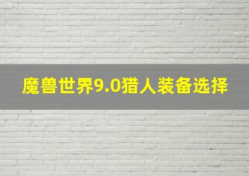 魔兽世界9.0猎人装备选择