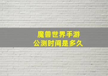 魔兽世界手游公测时间是多久