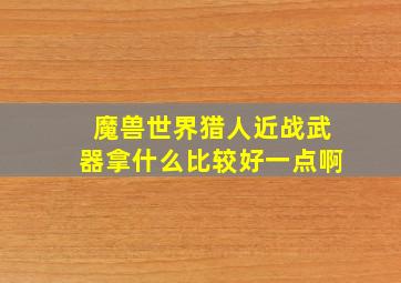 魔兽世界猎人近战武器拿什么比较好一点啊