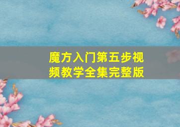 魔方入门第五步视频教学全集完整版