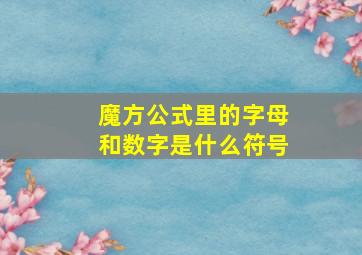 魔方公式里的字母和数字是什么符号