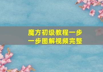 魔方初级教程一步一步图解视频完整