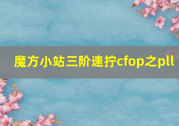 魔方小站三阶速拧cfop之pll