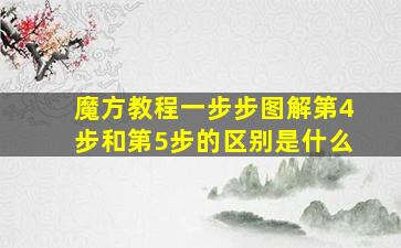 魔方教程一步步图解第4步和第5步的区别是什么