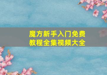 魔方新手入门免费教程全集视频大全