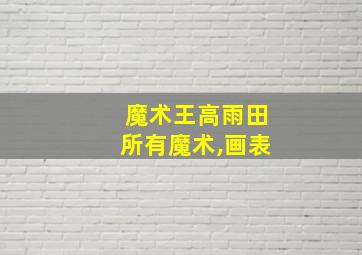 魔术王高雨田所有魔术,画表