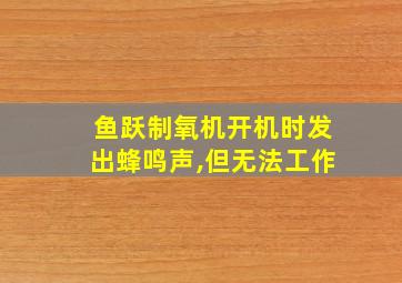 鱼跃制氧机开机时发出蜂鸣声,但无法工作