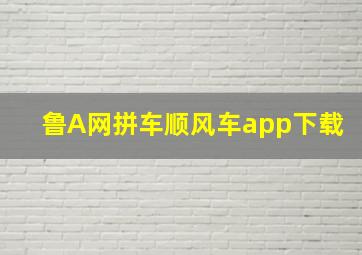 鲁A网拼车顺风车app下载