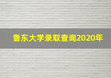 鲁东大学录取查询2020年