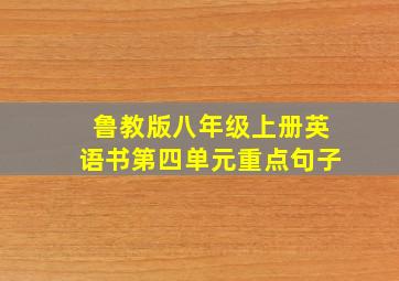 鲁教版八年级上册英语书第四单元重点句子