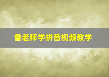 鲁老师学拼音视频教学