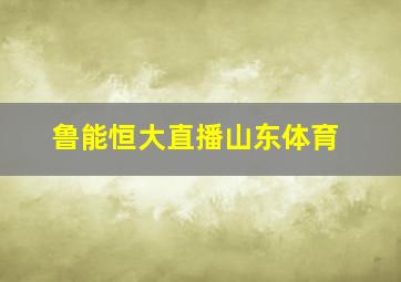 鲁能恒大直播山东体育