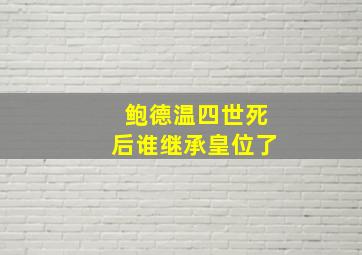 鲍德温四世死后谁继承皇位了