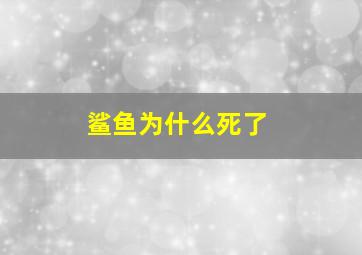 鲨鱼为什么死了