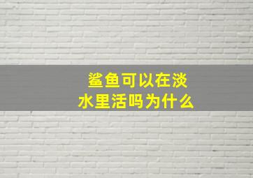 鲨鱼可以在淡水里活吗为什么