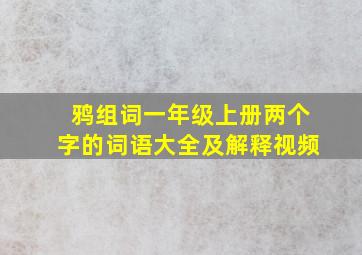 鸦组词一年级上册两个字的词语大全及解释视频