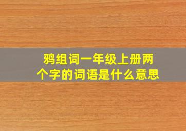 鸦组词一年级上册两个字的词语是什么意思