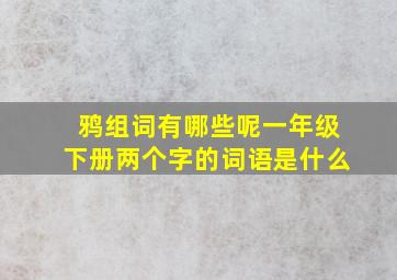 鸦组词有哪些呢一年级下册两个字的词语是什么