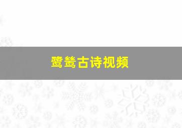 鹭鸶古诗视频