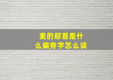 麦的部首是什么偏旁字怎么读