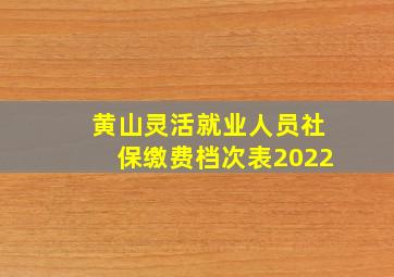 黄山灵活就业人员社保缴费档次表2022