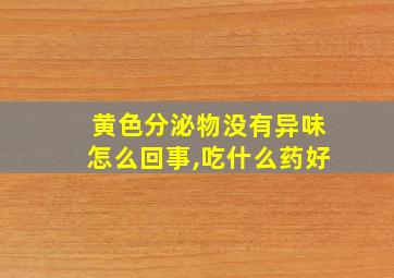 黄色分泌物没有异味怎么回事,吃什么药好