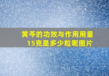 黄芩的功效与作用用量15克是多少粒呢图片