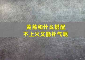 黄芪和什么搭配不上火又能补气呢