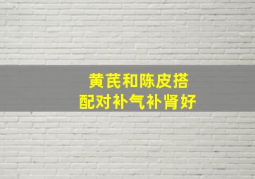 黄芪和陈皮搭配对补气补肾好