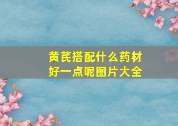 黄芪搭配什么药材好一点呢图片大全