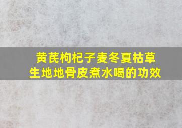 黄芪枸杞子麦冬夏枯草生地地骨皮煮水喝的功效