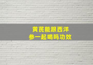 黄芪能跟西洋参一起喝吗功效